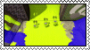 stamp style gif of a trailer from splatoon 3, of several inkfish swimming together stamp style gif of a trailer from splatoon 3, of several inkfish swimming together